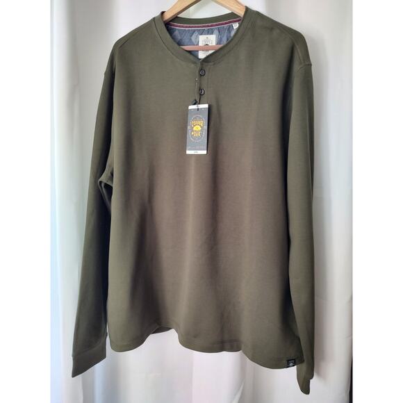 Copper & Oak Other - Copper & Oak Supply Olive Long Sleeve Cotton Blend Henley T-Shirt Men's XXL